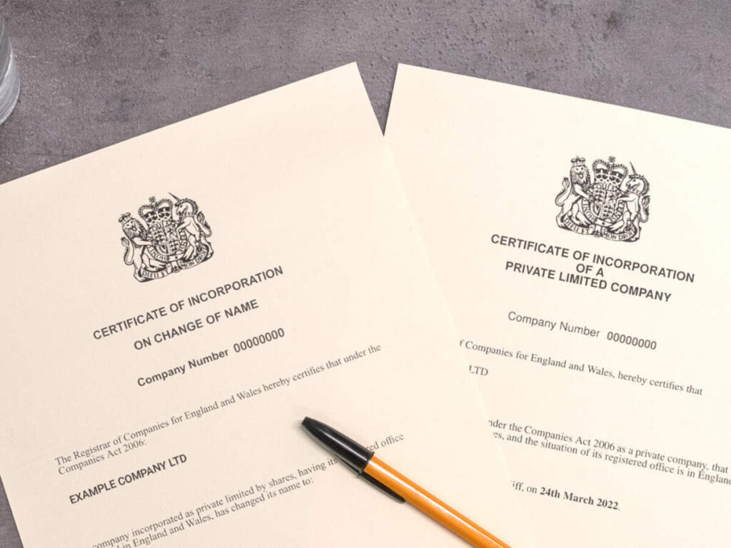 Modificar el nombre de una empresa en UK