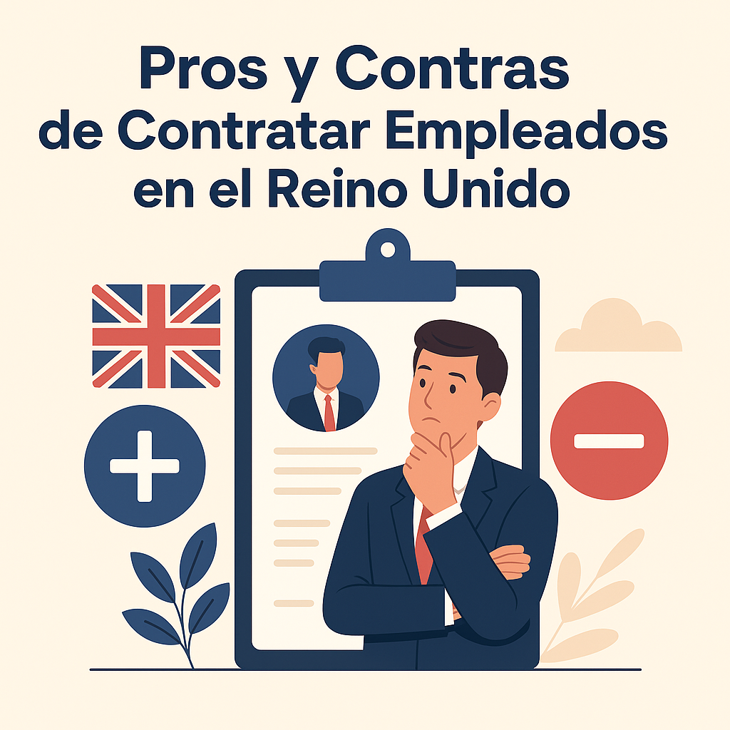 imagen que representa los pros y contras de contratar empleados en Reino unido